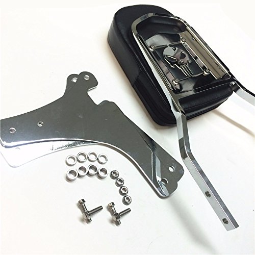 Flame Backrest Sissy Bar Leather Pad For 1996-2005 Kawasaki Vulcan 800 Classic Chrome Steel