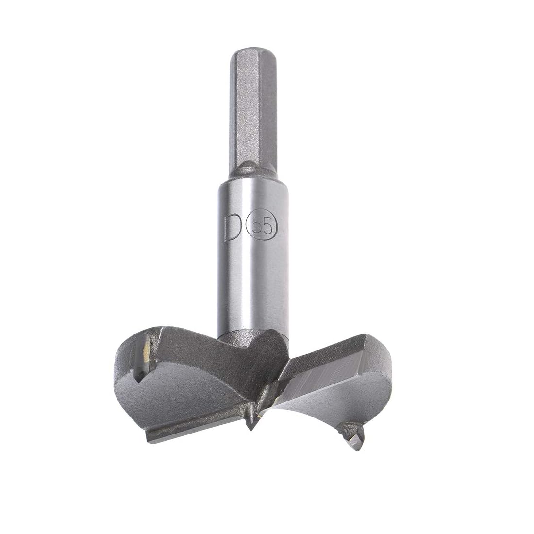 MACHSWON Forstner Drill Bits Tungsten Carbide Wood Hole Saw Opener Drill Bit 55mm,Woodworking Drilling Boring Bit Cutter