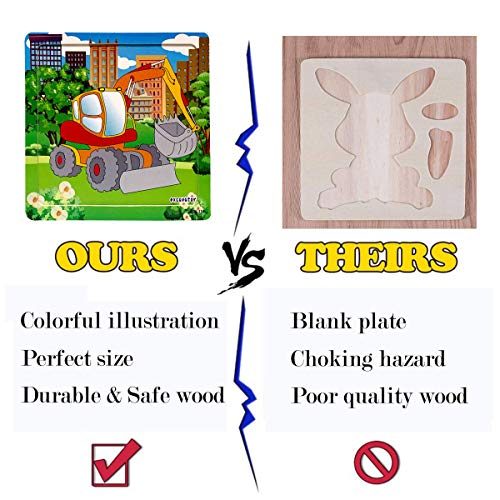 image for Blppldyci Wooden Jigsaw Puzzles Set for Kids Age 2-5 Year Old Traffic 