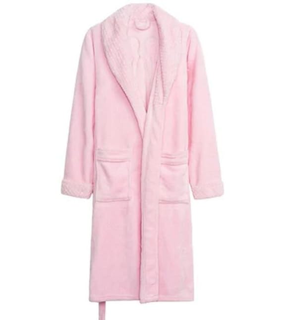 Albornoz De Franela Para Mujer - Manga Larga, Con Cremallera, Cálido Para Invierno Y Casa