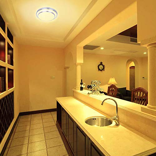 AFSEMOS Flush Mount LED Ceiling Light Warm White 9 Inches Round 18W 3000K, Flush Mount Ceiling Light Modern Decoration for Kitchen Dining Room Bathroom Bedroom