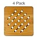 MelonBoat 4 Pack Bamboo Trivet Mat Set, Heavy Duty Hot Pot Holder Pads, 7