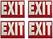 Exit Sign Glow-in-The-Dark Exit Sign, 12 by 8 Inches, Photoluminescent By natraco (4 Pack)