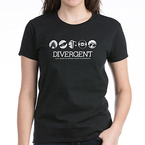 CafePress - Divergent - Different & Dangerous Women's Dark T-S - Womens Cotton T-Shirt, Crew Neck, Comfortable & Soft Classic Tee