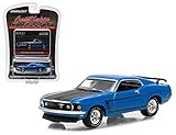 New 1:64 BARRETT-JACKSON SCOTTSDALE EDITION - ACAPULCO BLUE POLY 1969 FORD MUSTANG BOSS 302 Diecast Model Car By Greenlight