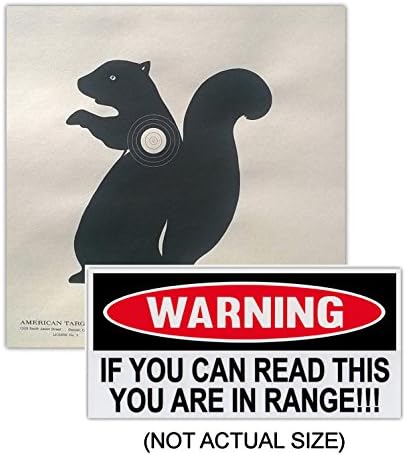(25-Pack) American Target Company, Squirrel Targets, 14" x 14" Bundled With Free Funny Warning Sticker (25 Targets, 1 Sticker)