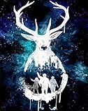 DIY 5D Diamond Painting,Dartphew Cool Institute of Wizardry & Mysterious White God - Crafts & Sewing Cross Stitch,Wall Stickers for Living Room Home Decoration(Size:30X40cm)