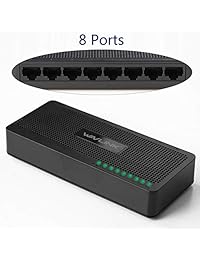 WAVLINK 8 Port Fast Ethernet Network Switch,10 100M Desktop Switch,Unmanaged Ethernet Splitter,Plug and Play Ethernet Hub