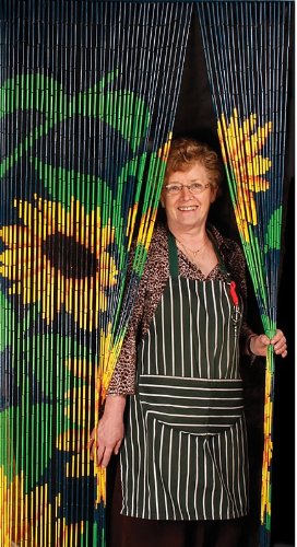 Handmade Bamboo Door Fly Curtain Sunflower Amazon Co Uk
