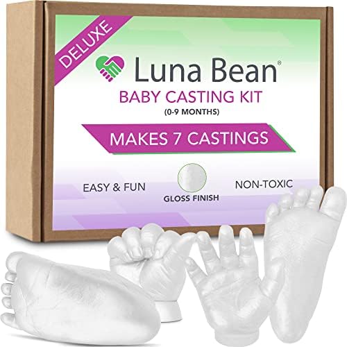 Luna Bean Deluxe Baby Keepsake Hand Casting Kit Plaster Hand Mold