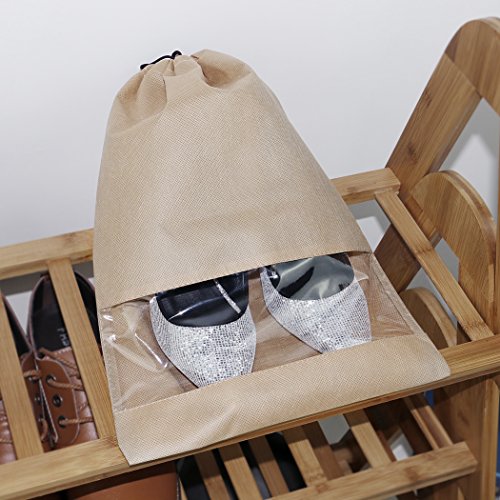iwill CREATE PRO Shoe Storage Organizer Bags for Shoe Closet, Travel Shoe Storage Pouch for Trip, Khaki, 10pcs - Thumbnail 5