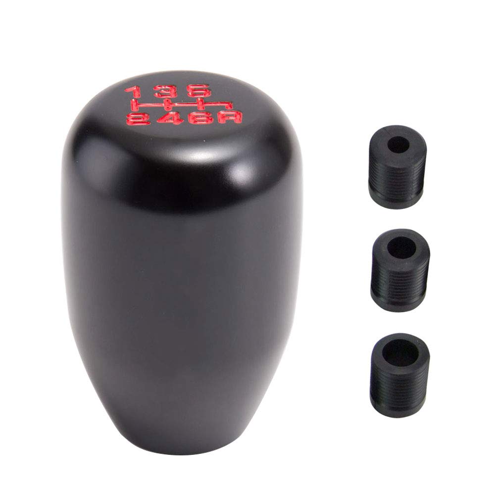 Photo 1 of ilovo Shift Knob 6 Speed Manual Racing JDM Type-R 6 Speed Manual Gear Shift Knobs Replacement fit for Universal Most of Vehicle(Black)