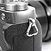 Foto&Tech Leather Protector Cover Pad and Lug Ring Camera Strap Triangle Split Hook Compatible with Fujifilm Lecia Nikon Canon Sony Olympus Pentax Panasonic SLR RF Mirrorless Camera (Black, 1 Pair)