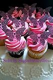 Breast Cancer Awareness Edible Pink Ribbon Butterflies- Cake/cupcake Toppers Set of 12