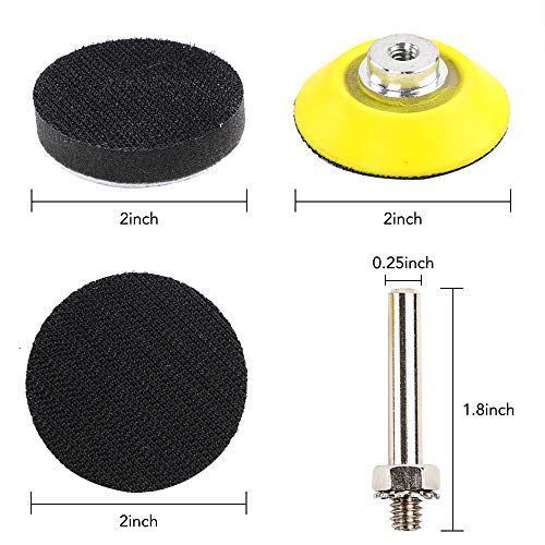 Coceca, 140PCS 2 inch Sanding Discs Pad Kit for Drill Grinder Rotary Tools with 1/4" Backer Plate Shank and Soft Foam Buffering Pad,Sandpapers Includes 60-3000 Grit (140 pcs) - Thumbnail 3