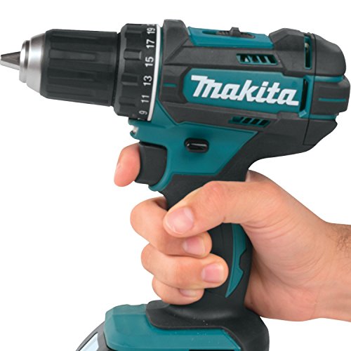 Makita DDF482RFJ Cordless Drill 18 V / 3.0 Ah, 2 Batteries and Charger in MAKPAC Black, Blue