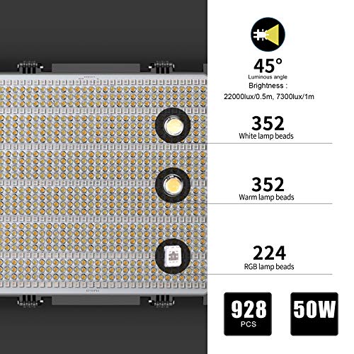 GVM LED Video Light Panel with Tripod APP Control RGB 1200D for Photography Studio, Youtube and Conference
