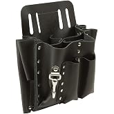 Klein Tools 5165 Pocket Tool Pouch with Knife Snap, 10 Pockets, Stitched and Riveted Leather, Fits Belts up to 2-Inch Wide
