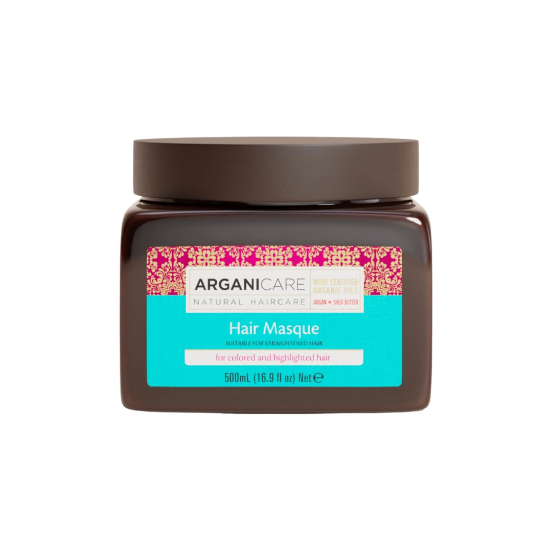ARGANICARE| Argan Oil Nourishing Hair Masque | Coloured & Highlighted Hair | Colour Care Nutrition | Shine, Smoothness & Vitality | 500 ml