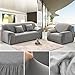ANJUREN 1 Piece Sofa Couch Loveseat Chair Slipcover Cover Polyester Spandex Living Room Sofas Furniture Stretch Slip Covers Shield Protector (Love seat, Gray)