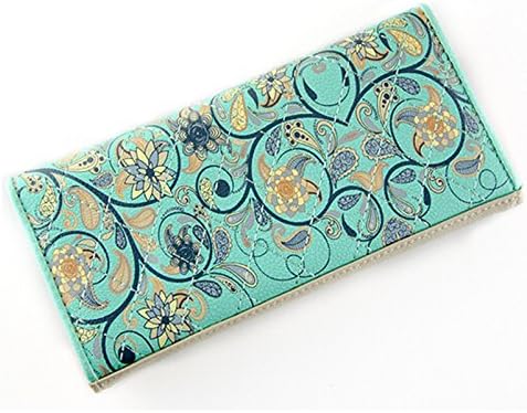 DWE Women Leather Wallet,Fashion Long Envelope Coin Purse ID Card Holder Handbag for Ladies Girls (Green) - Image 3