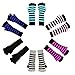 LL- Womens Warm Winter Arm Warmer Knit Fingerless Long Gloves 5 Half Fingers (Black Solid)