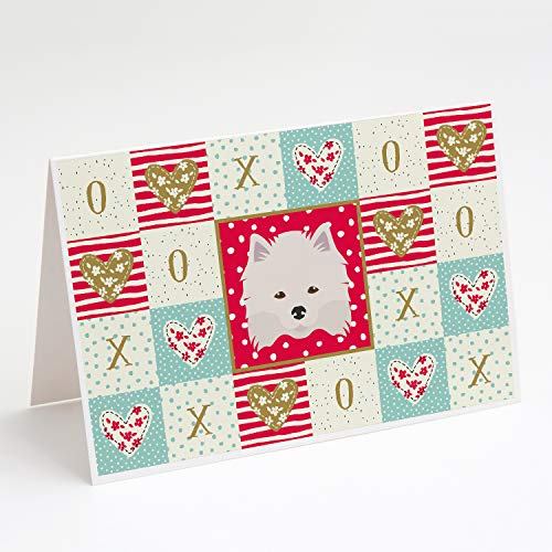 Caroline's Treasures CK5181GCA7P American Eskimo Love Greeting Cards and Envelo…