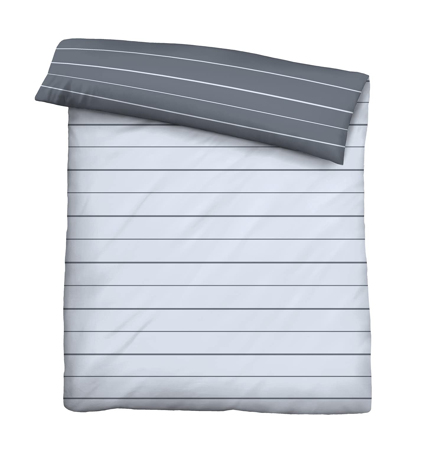 Biberna Mix & Match, Stripes Pattern, Maco Cotton Sateen Duvet Cover 155 x 220 cm Certified According to Oeko-Tex Standard 100, Blue