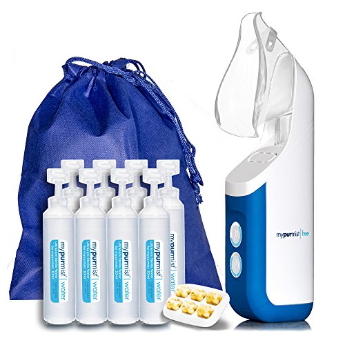 New Cordless Mypurmist Free - Ultrapure Handheld Steam Inhaler and Vaporizer (Mypurmist Free Kit). Fast Natural Relief from Sinus Congestion, Colds and Allergies