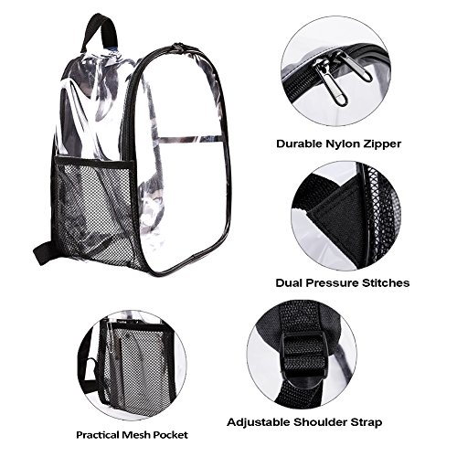 Stadium Approved Clear Mini Backpack Heavy Duty Transparent Backpack