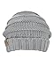 NYFASHION101 Oversized Baggy Slouchy Thick Winter Beanie Hat, Natural Gray