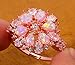 CiNily Opal Ring-14K Rose Gold Plated Pink Opal Cubic Zirconia CZ Ring Gemstone Ring for Women Size 5-12