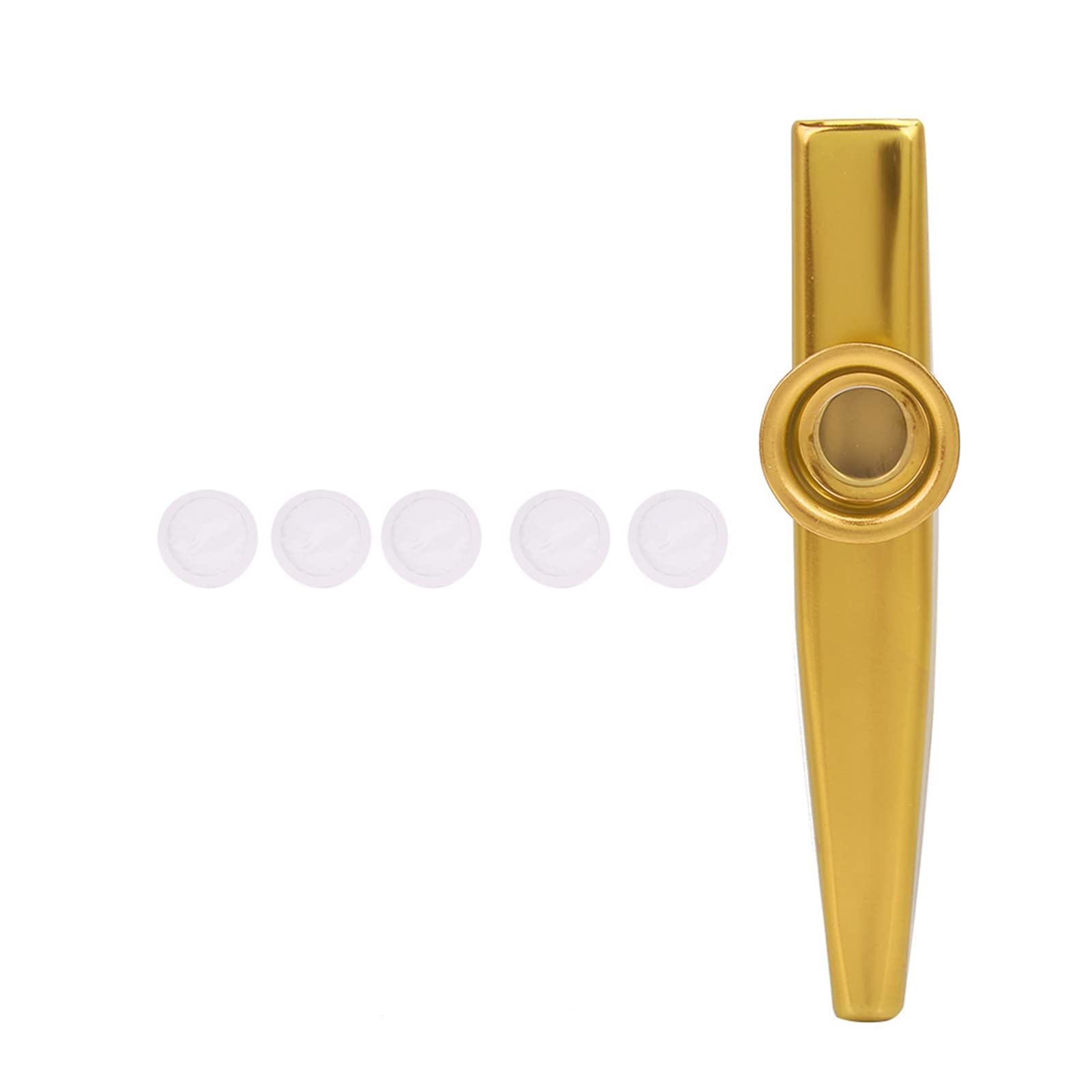 Aluminum Alloy Mouth Kazoo Flute Instrument Accessory Toy for Kids Accessory (Gold)