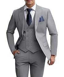 Mens Gray Suits 3 Piece Suit Set Slim Fit Suits for