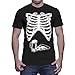 Ribcage with Beer and Pizza - Funny Halloween Men's T-Shirt (Black, Large)