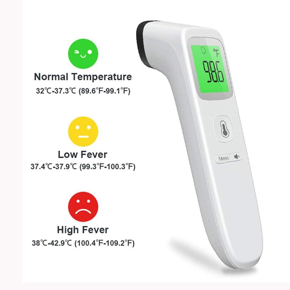 Lzour Forehead Non-Contact Infrared Digital Thermometer Digital Clinical Thermometer for Baby, Adult, Child, Object Surface