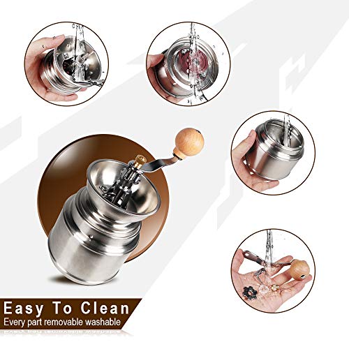 FLASNAKE Manuelle Kaffeemühle, konische Fräsmühle & gebürsteter Edelstahl, am besten für Aeropress, Tropfkaffee… – Bild 5