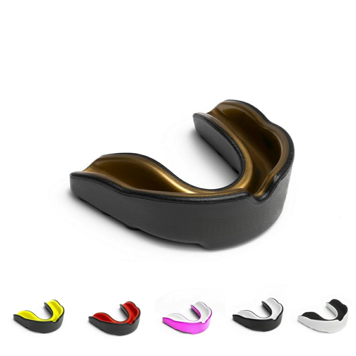 ARSTORMS Sports Mouth Guard Adults and Junior Gum Shield with case Mouth Guard for Jaw Protection in Contact Sports Boxing MMA Rugby Football Hockey Martial Arts (Junior Below 11 Years, Black/Golden)