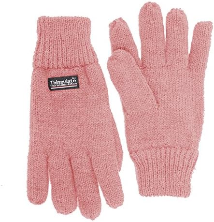 SANREMO Unisex Kids Knitted Fleece Lined Warm Winter Gloves