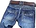 HerQueen Jeans Pants Mens Biker Ripped Moto Destroyed Straight Fit Zipper with Foldback Blue Size 32