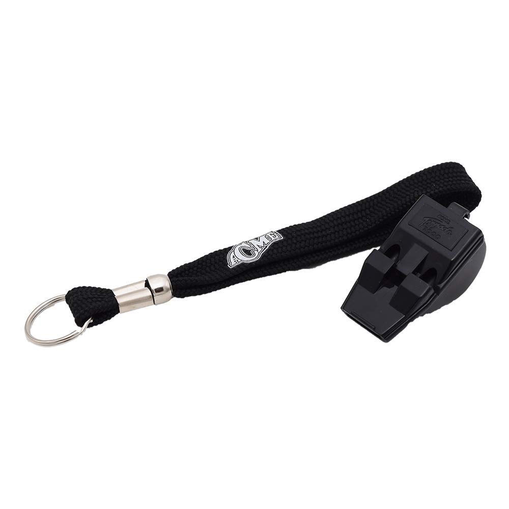 ACME Tornado T2000 Emergency Whistle with Wrist Strap, Black/Black