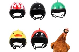 XINYUICEAN 5 Pcs Chicken Helmet Safety Chicken Hats Adjustable Elastic Helmet Hens Helmet Parrot Bird Hat Pet Costumes for Sm