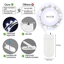 MUMUXI 48 Pack Fairy Lights Battery Operated, 7.2ft