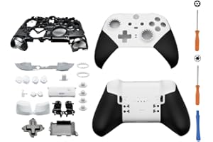 Hzxkqmil Replacement Housing Shell Kit for Xbox Elite Series 2 Core Controller, Full Shell Case Cover Set Faceplates Middle Frame ABXY LT RT Buttons LB RB Bumper Accessories Tools (White)