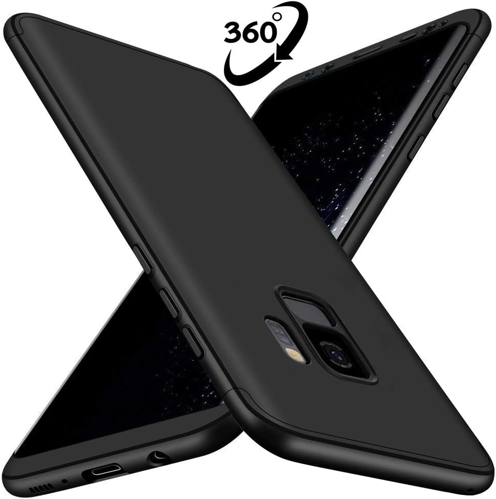 Losvick Galaxy S9 Case,360° Full Body Shockproof 3 in 1 Case,[Lightweight][Ultra-Thin][Anti-Scratch][Anti-Slip][Anti-Fingerprint] Hard PC Plastic Slim Cover for Galaxy S9 - Matte Black