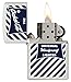 Zippo Blue White Original Logo Pocket Lighter, White Matte