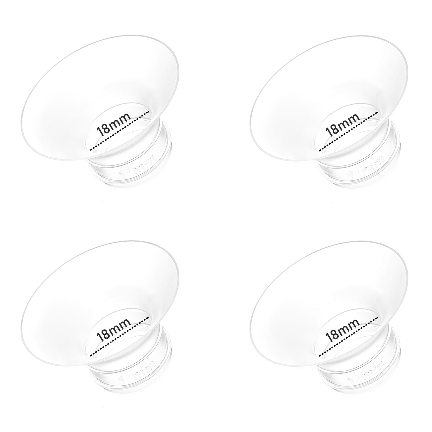 Photo 1 of 4pcs Flange Inserts 18mm Compatible with Momcozy M9/M6/M5/V1 Pro/V2 Pro/S12 Pro/S9 Pro Wearable Breast Pump, for Momcozy Breast Pump Replacement Parts, Reduce 24mm Nipple Tunnel Down to 18mm