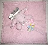 Blankets and Beyond Baby Girls Pink Fuzzy and Soft Nunu w/ Pacifier Holder