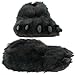 Fuzzy Black Bear Paw Slippers for Men and Women