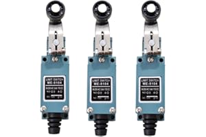 Szliyands Silver Contact Limit Switch，ME-8104 Roller Lever Arm Momentary Limit Switch 1NC+1NO 3Pcs